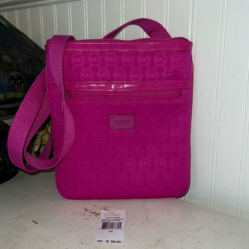 Michael Kors hot pink crossbody purse